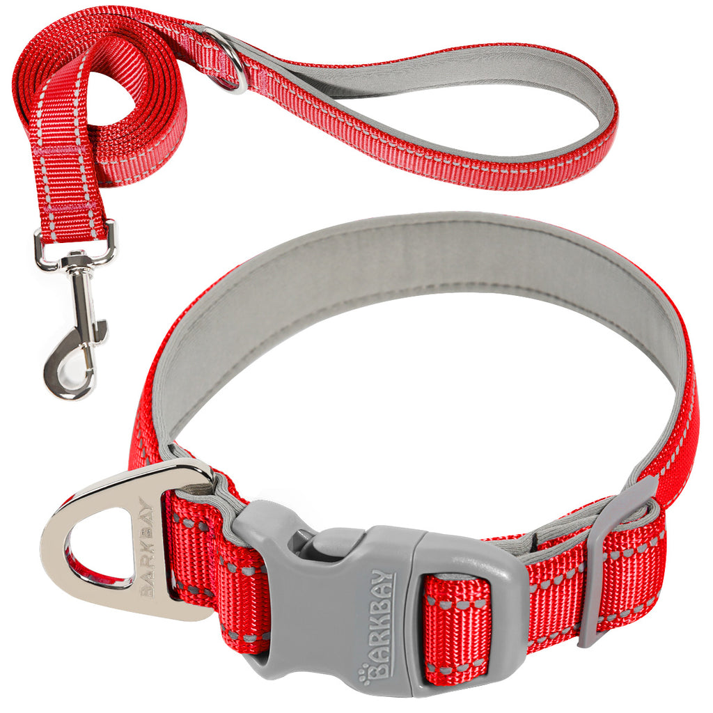 BARKBAY Reflective Dog Collar with Leash