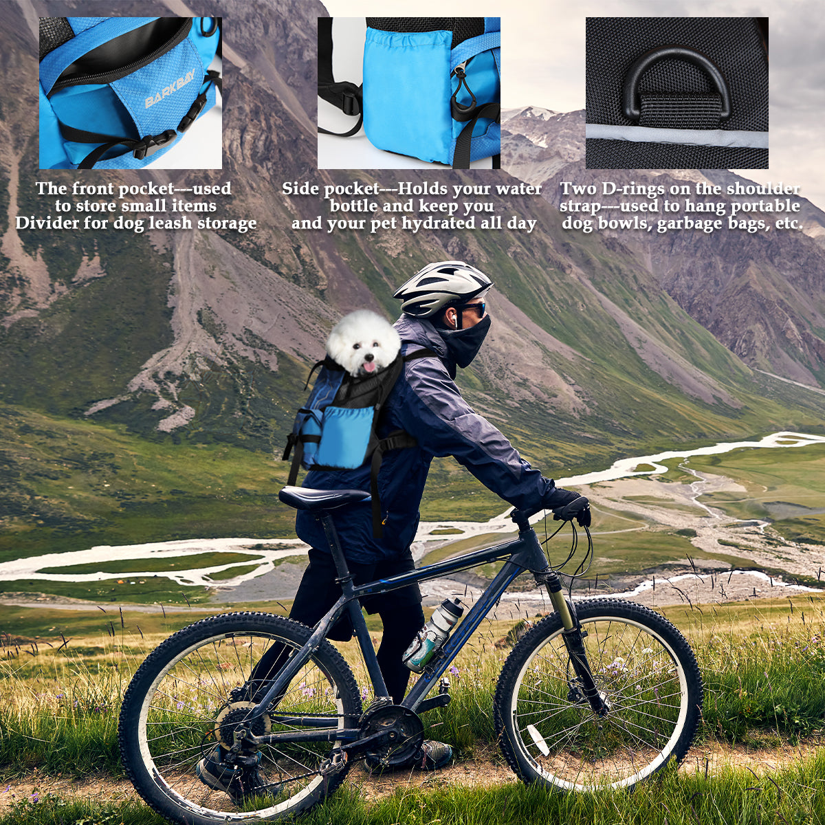 Pet Carrier Backpack for Small Medium Dogs,Adjustable Travel Bag for Hiking Camping Cycling,Hands-Free Sport Sack
