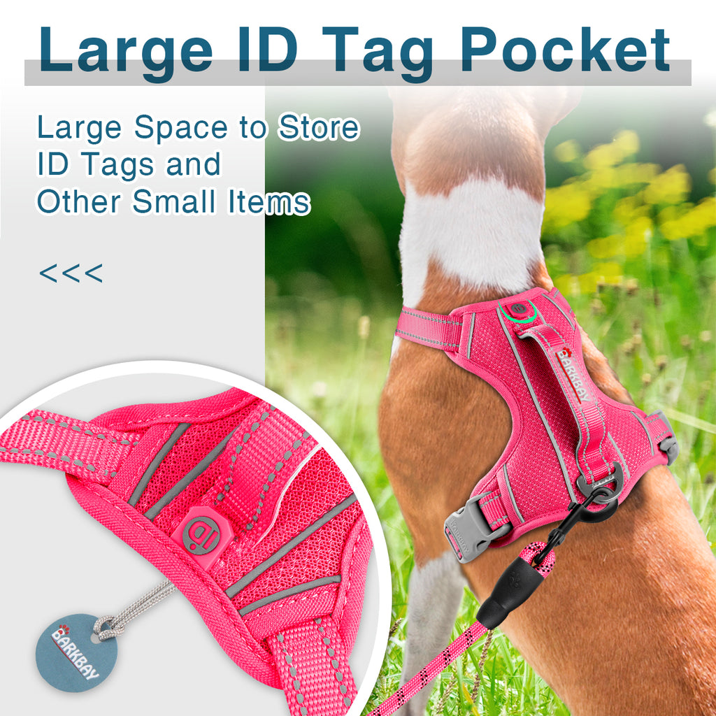 BARKBAY No Pull Dog Harness Front Clip with ID tag Pocket