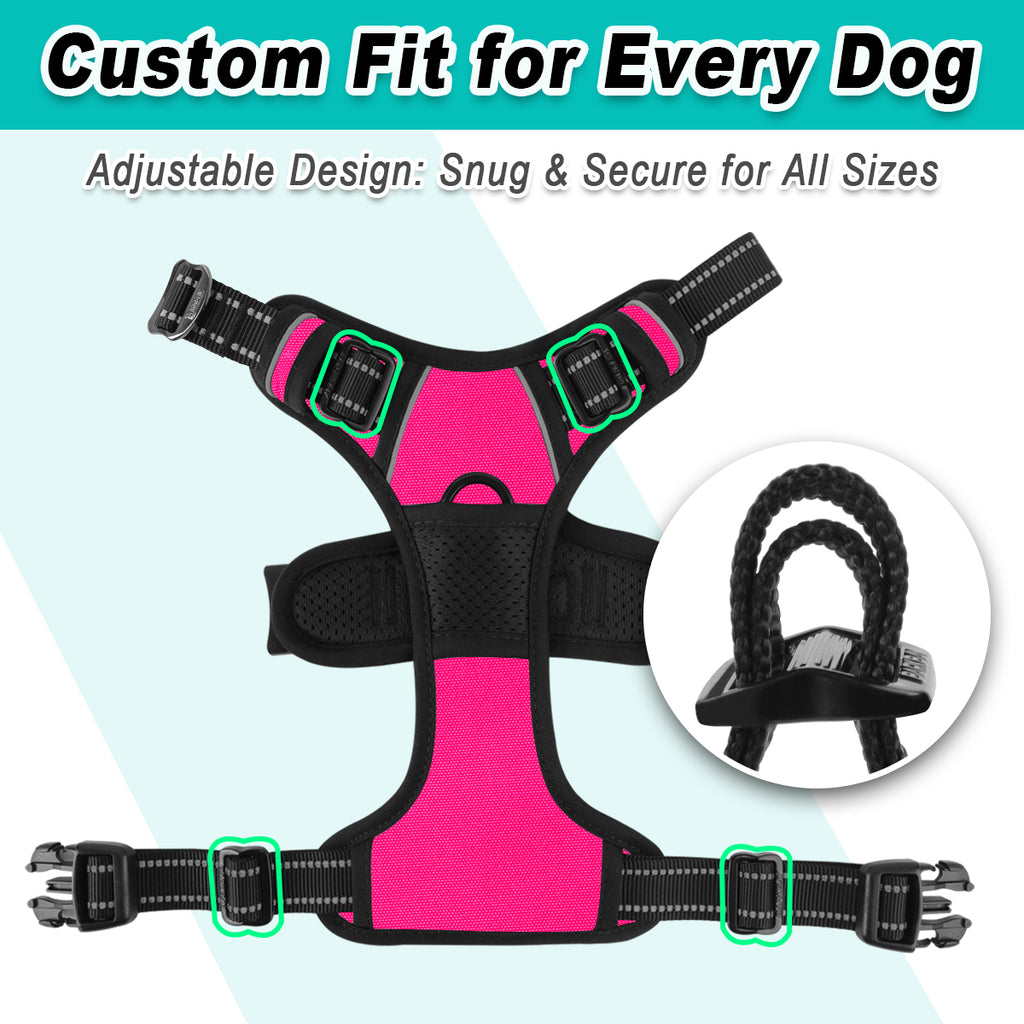 BARKBAY No Pull Dog Harness 3 Buckles Front Clip