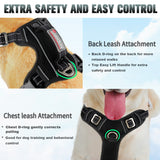 ARKBAY No Pull Dog Harness 3 Buckles Large Step in Reflective Dog Harness with Front Clip and Easy Control Handle for Walking Training Running with ID tag Pocket
