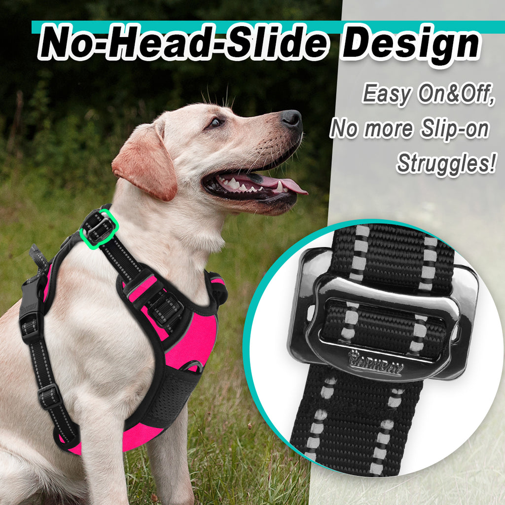 BARKBAY No Pull Dog Harness 3 Buckles Front Clip