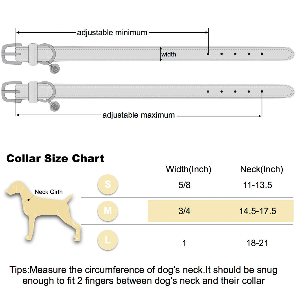 BARKBAY Soft Touch Genuine Leather Collar Luxury Real Leather Collar for Large Dog