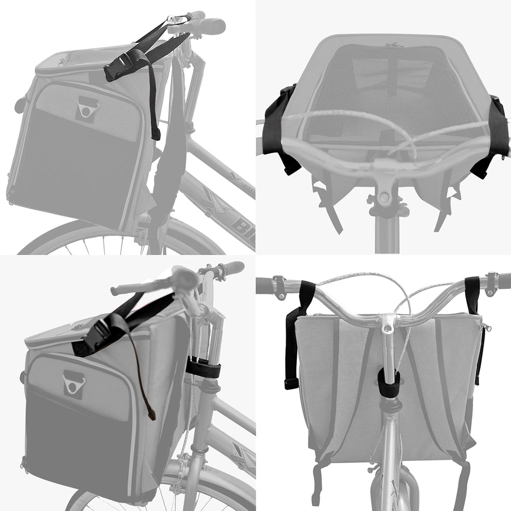 BARKBAY Expandable Dog Bike Basket Carrier