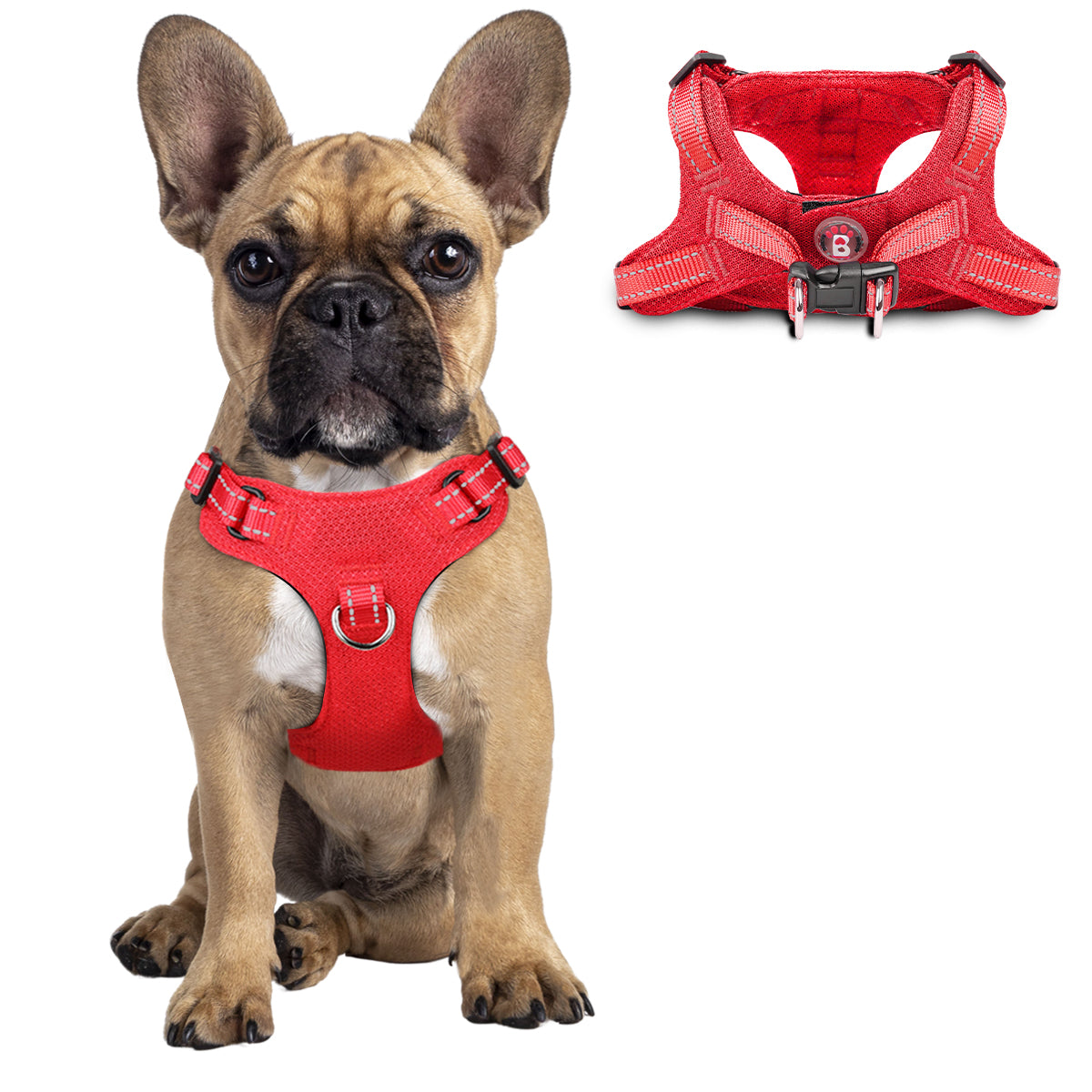 DogLine Step-In No Pull Mesh Vest Harness For Small, Medium & Large Dogs - Therapy Dog