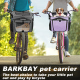 BARKBAY Expandable Dog Bike Basket Carrier