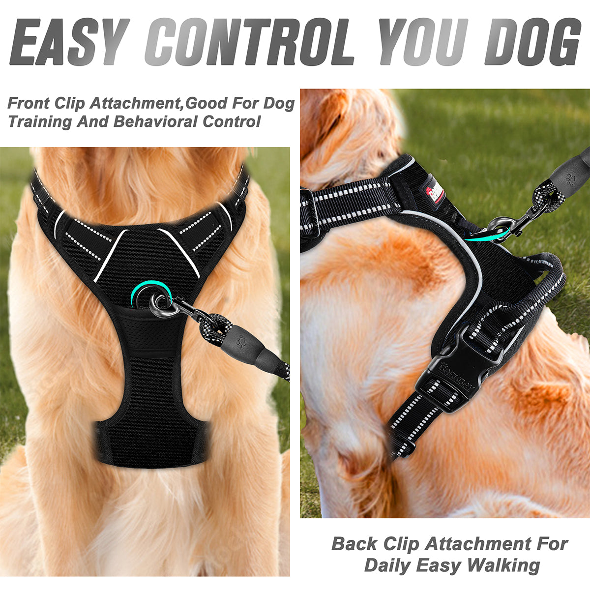 BARKBAY No Pull Dog Harness Front Clip Heavy Duty Reflective