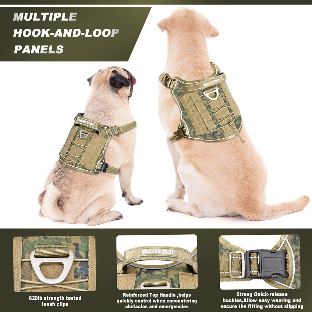 BARKBAY Tactical Harness, Military Service Weighted Dog Vest Harness –  BARKBAY PET