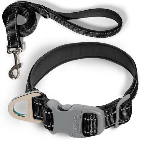 BARKBAY Reflective Dog Collar with Leash