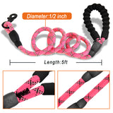 5 Feet Reflective Dog Rope Leash with Comfortable Padded Handle