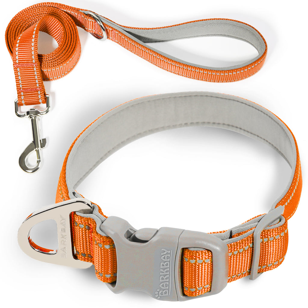 BARKBAY Reflective Dog Collar with Leash